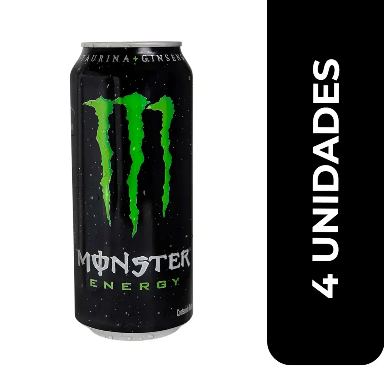 MONSTER ENERGY NEGRO 473ML X 4