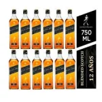 JOHNNIE WALKER BLACK LABEL 750ML X12